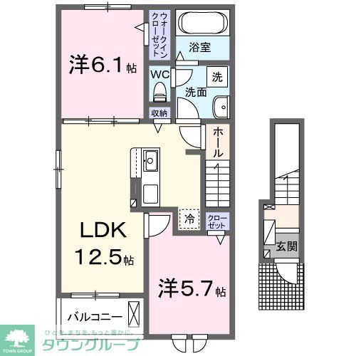 【高座郡寒川町宮山のアパートの間取り】