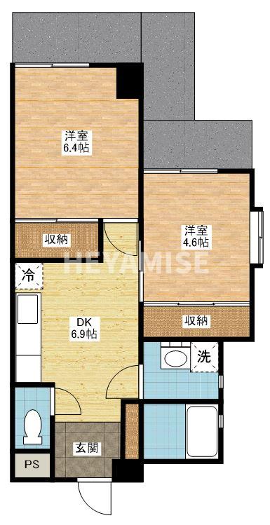 長崎市花丘町のマンションの間取り