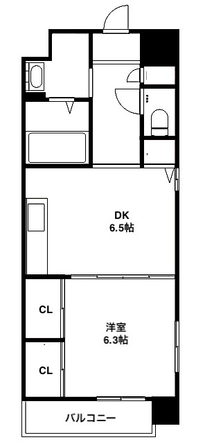 北九州市小倉北区東城野町のマンションの間取り