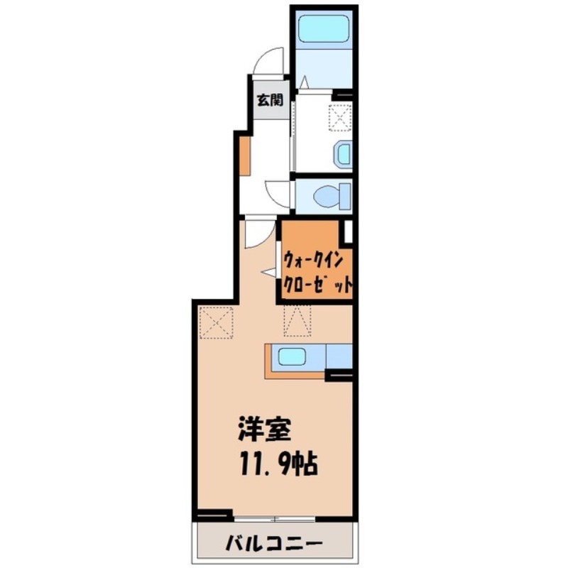 宇都宮市ゆいの杜のアパートの間取り