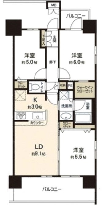 ラクセシア鴻巣駅前の間取り