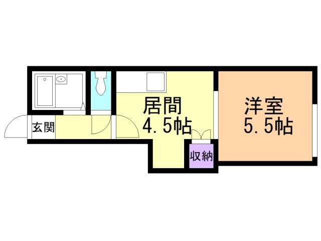 函館市深堀町のアパートの間取り