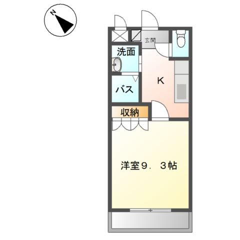 北九州市小倉北区片野新町のマンションの間取り