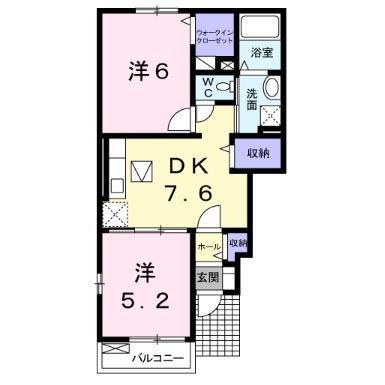 熊本県菊池市西寺（アパート）の賃貸物件の間取り