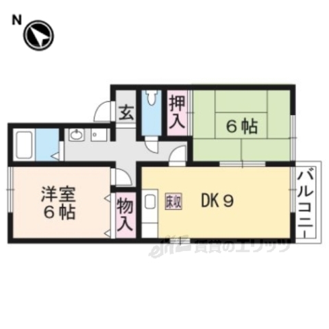 野洲市小篠原のアパートの間取り