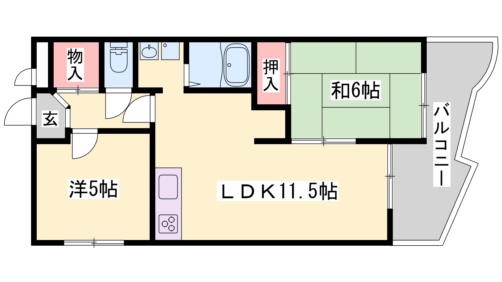 高砂市中島のマンションの間取り