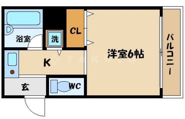 大阪市都島区片町のマンションの間取り