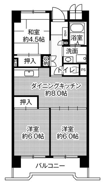 ビレッジハウス笠寺タワー1号棟の間取り