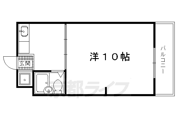 京都市左京区上高野隣好町のアパートの間取り