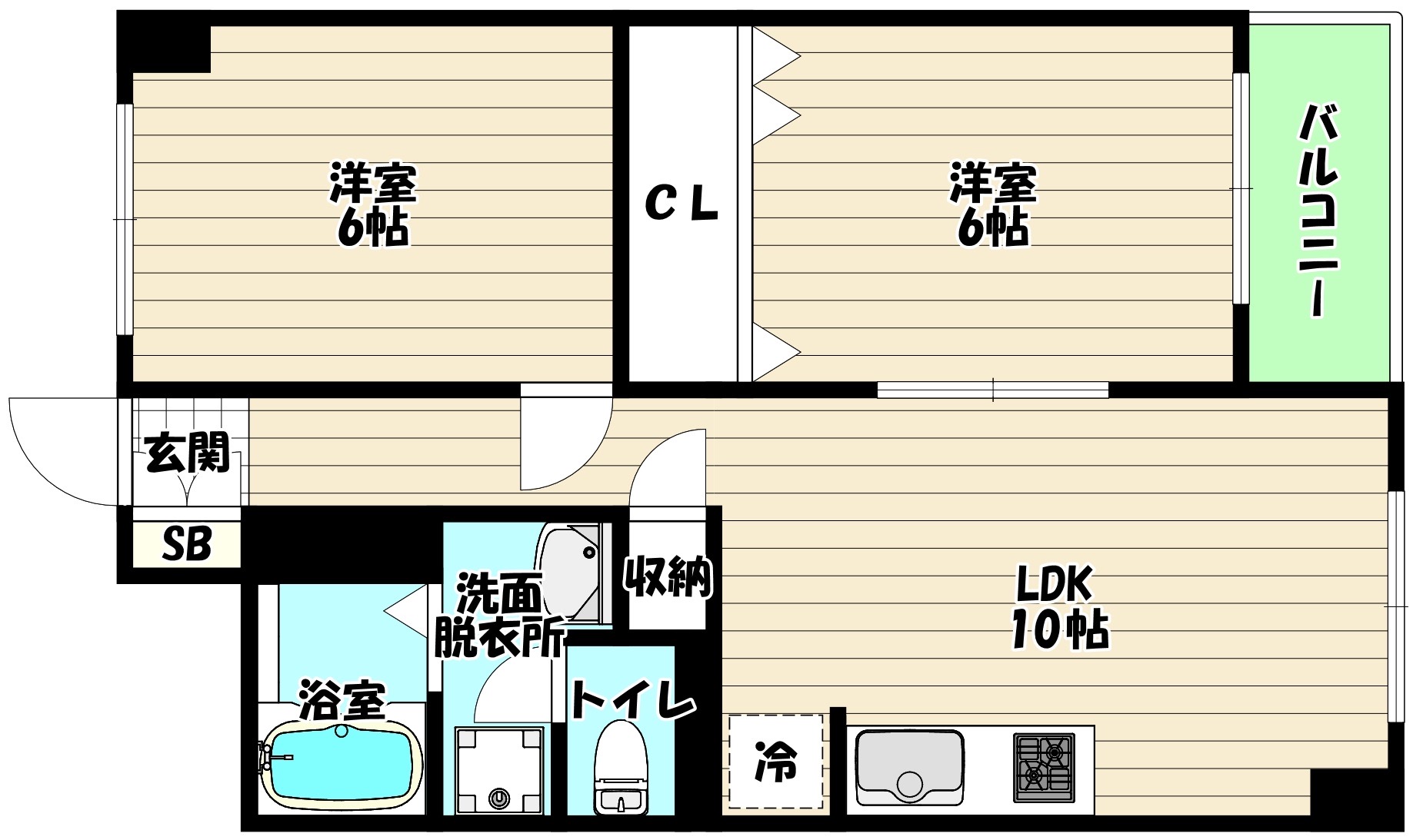 大阪市淀川区木川東のマンションの間取り