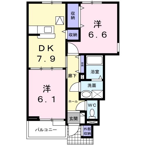 カルフール．２１Ａの間取り