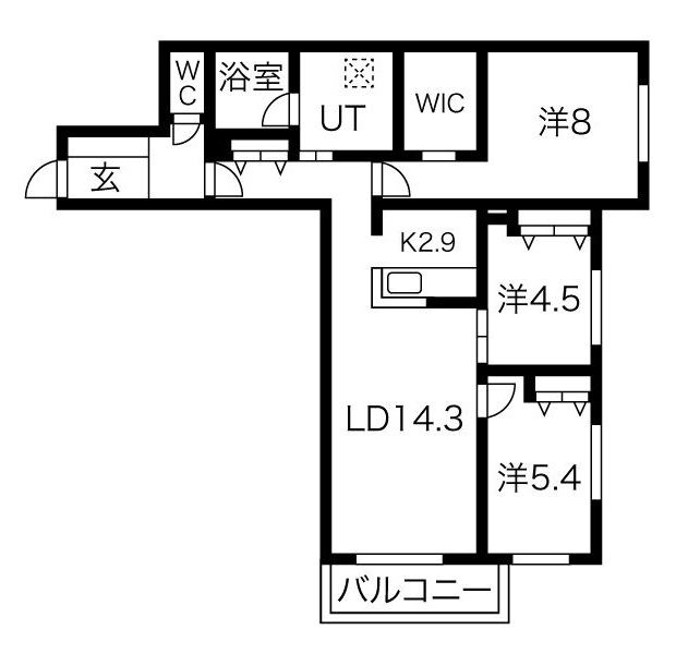 CRESCENDO月寒西の間取り