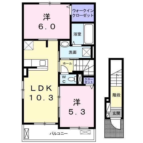 【深谷市小前田のアパートの間取り】