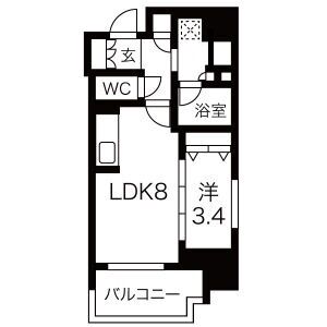 プレサンスロジェ大須白川公園の間取り