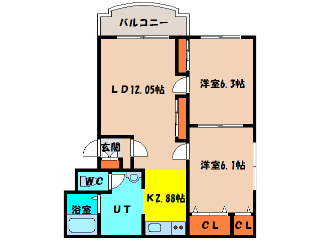 函館市的場町のマンションの間取り