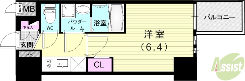 エスリード神戸三宮ヒルズの間取り