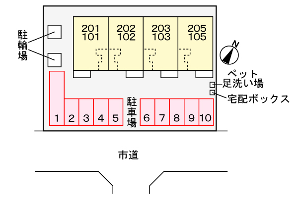 【アサヒハイツの駐車場】