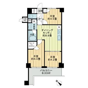 板橋区大原町のマンションの間取り