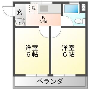 Comodo2(旧:コーポ田垣)の間取り