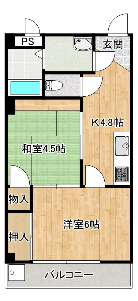 スリーフレンド田辺の間取り