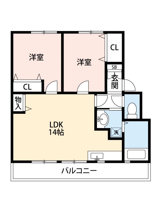 熊本市南区良町のマンションの間取り