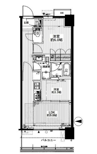 台東区西浅草のマンションの間取り