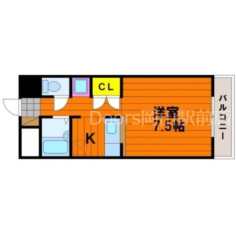 岡山市北区十日市西町のマンションの間取り