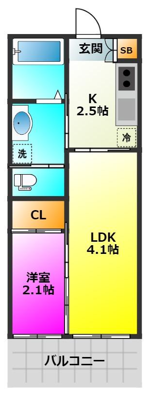 リビング　シングス大橋の間取り