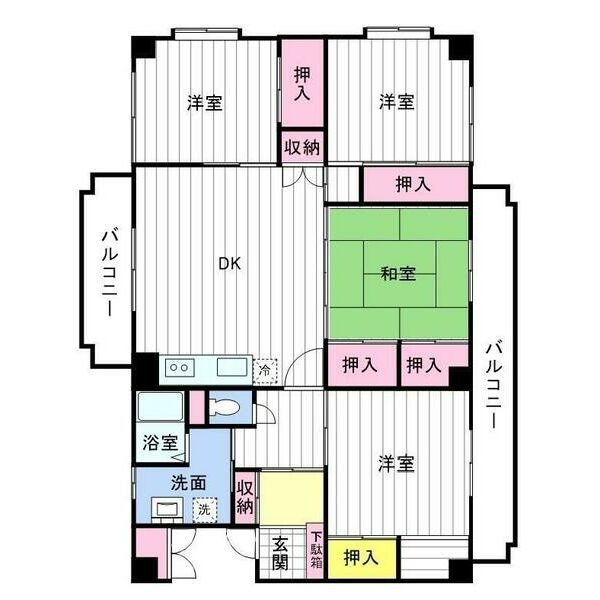 札幌市西区西野四条のマンションの間取り