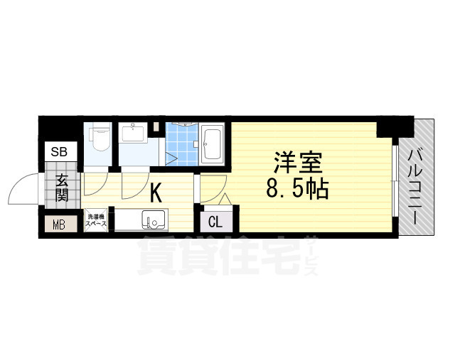 大阪市淀川区宮原のマンションの間取り