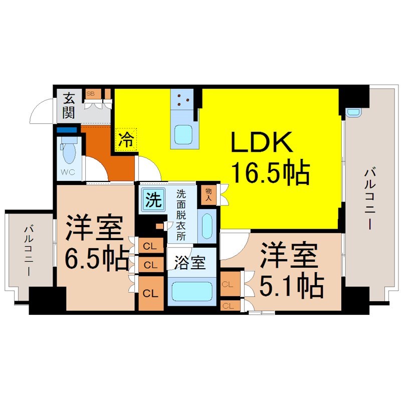 グランパセオ名駅那古野の間取り