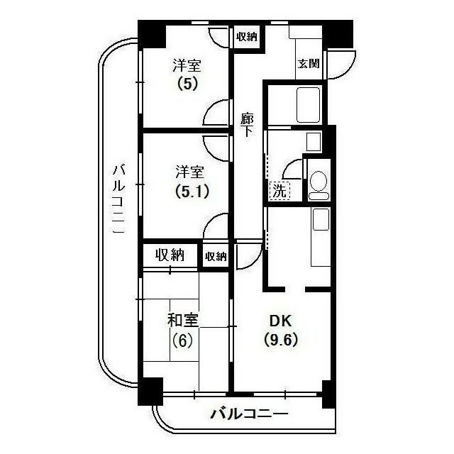 厚木市中町のマンションの間取り