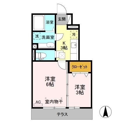 小山市若木町のアパートの間取り