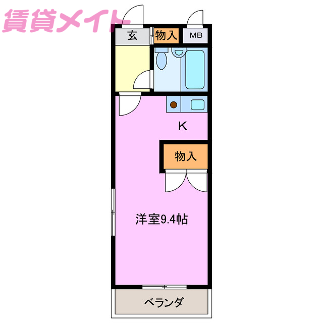 四日市市下海老町のマンションの間取り