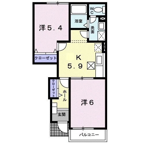 坂井市三国町三国東のアパートの間取り