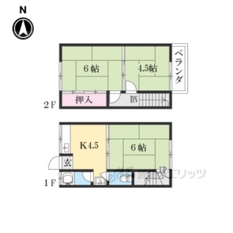 福知山市土師新町のアパートの間取り