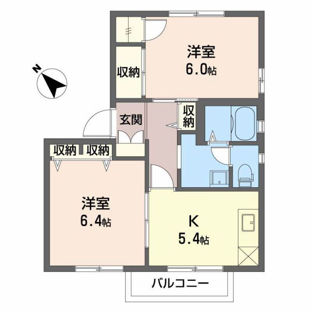 伊東市鎌田のアパートの間取り