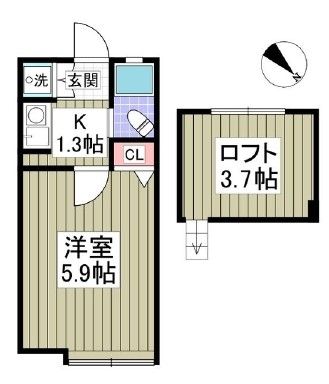 ローズアパートＲ１４番館Ｂ棟の間取り