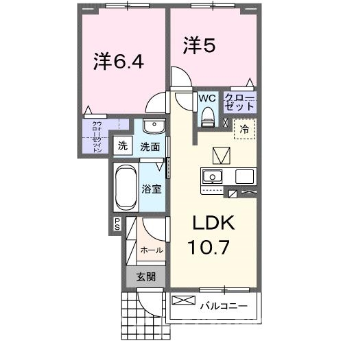 糟屋郡須惠町大字植木のアパートの間取り