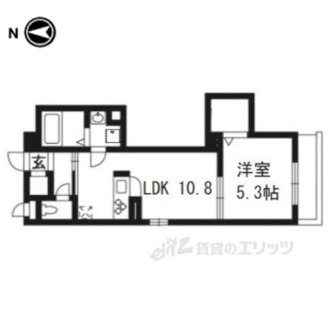 京都市下京区西七条南衣田町のマンションの間取り