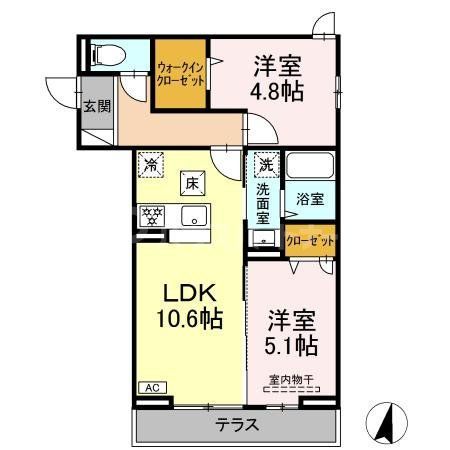 【江戸川区鹿骨町のアパートの間取り】