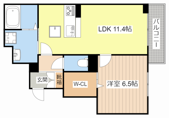 長浜市新庄中町のマンションの間取り