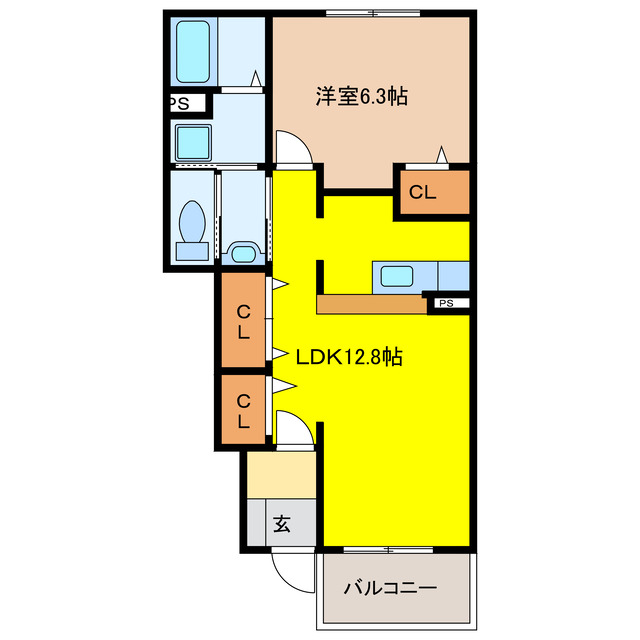 不破郡垂井町府中のアパートの間取り