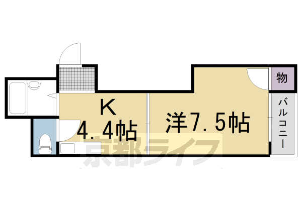 長岡京市開田のマンションの間取り