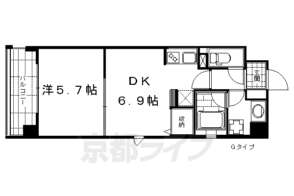 京都市下京区本上神明町のマンションの間取り