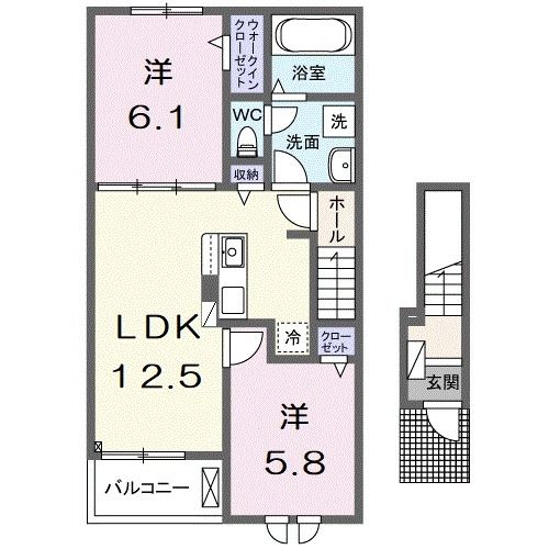 ラウンジカーサＫの間取り