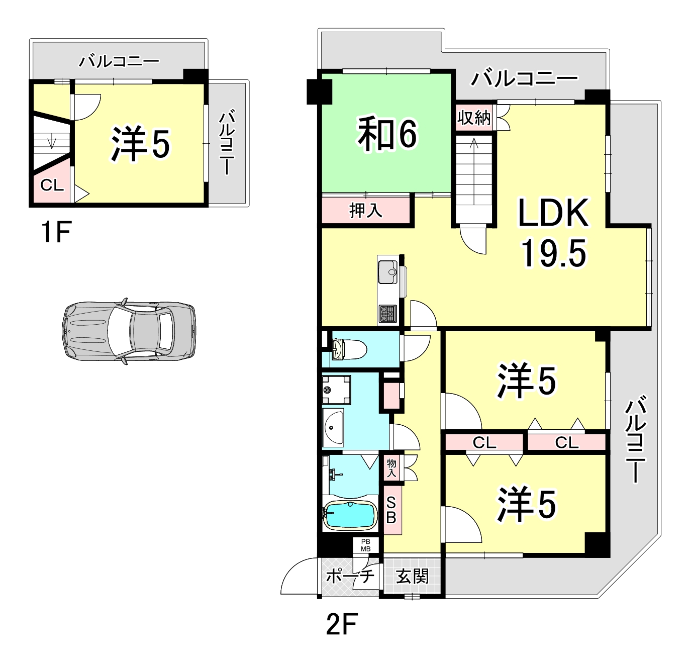 神戸市垂水区塩屋北町のマンションの間取り