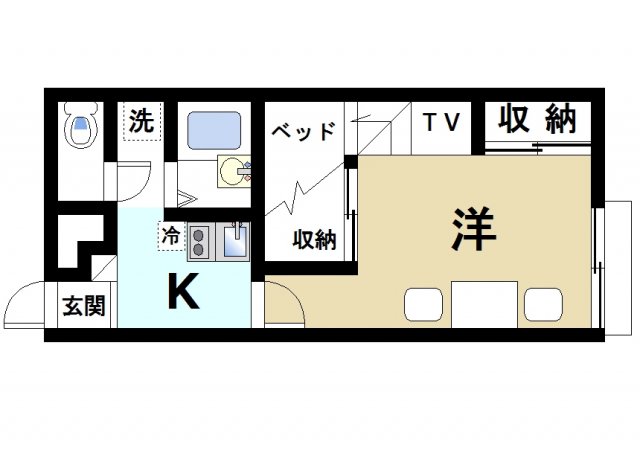 奈良市法華寺町のアパートの間取り