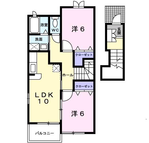 西尾市西幡豆町のアパートの間取り