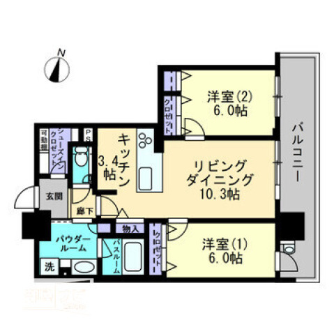 アルファゲートタワー福山駅前の間取り